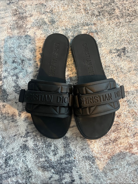 Shoes - Christian Dior Black Slide Sandals